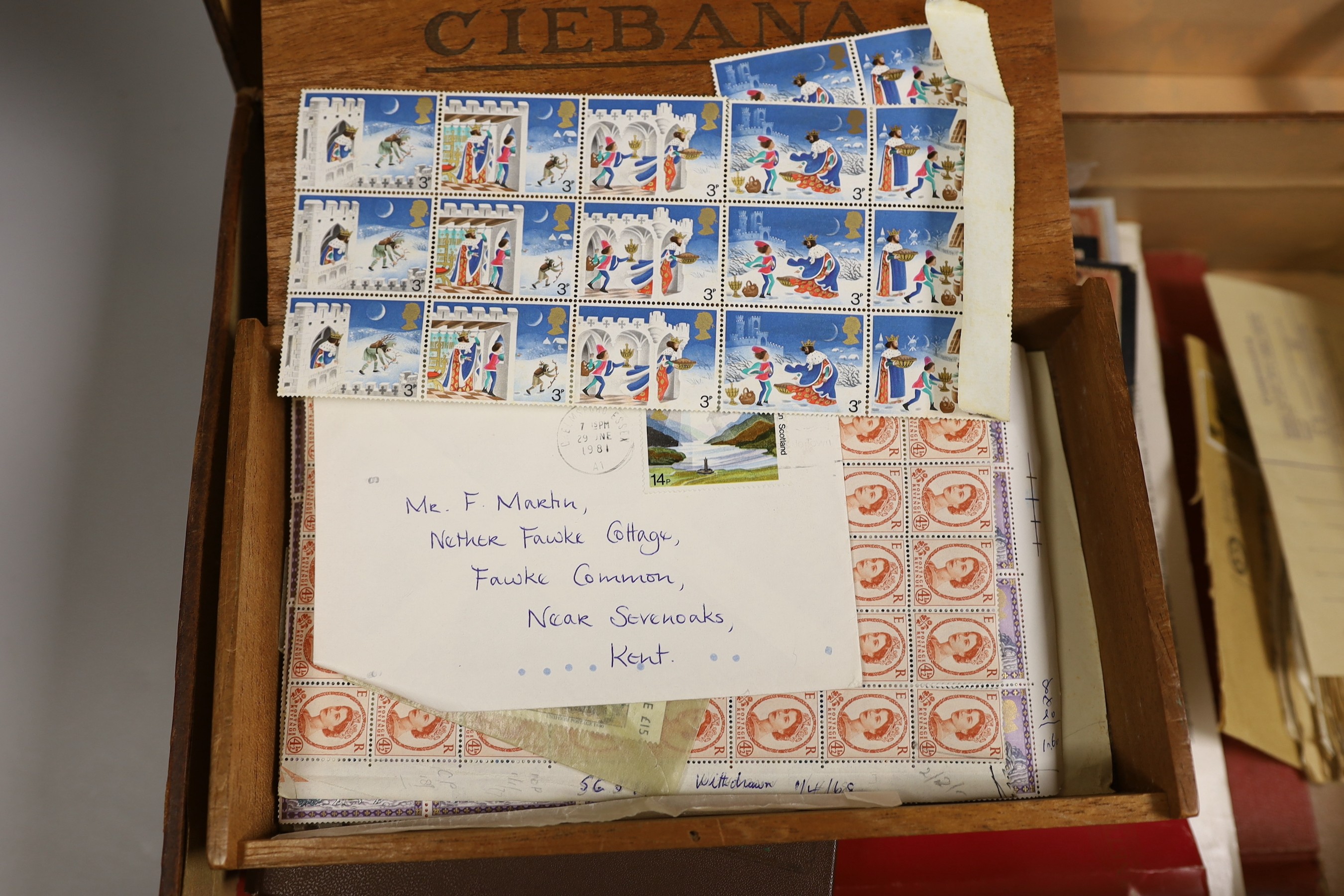 A suitcase of stamps